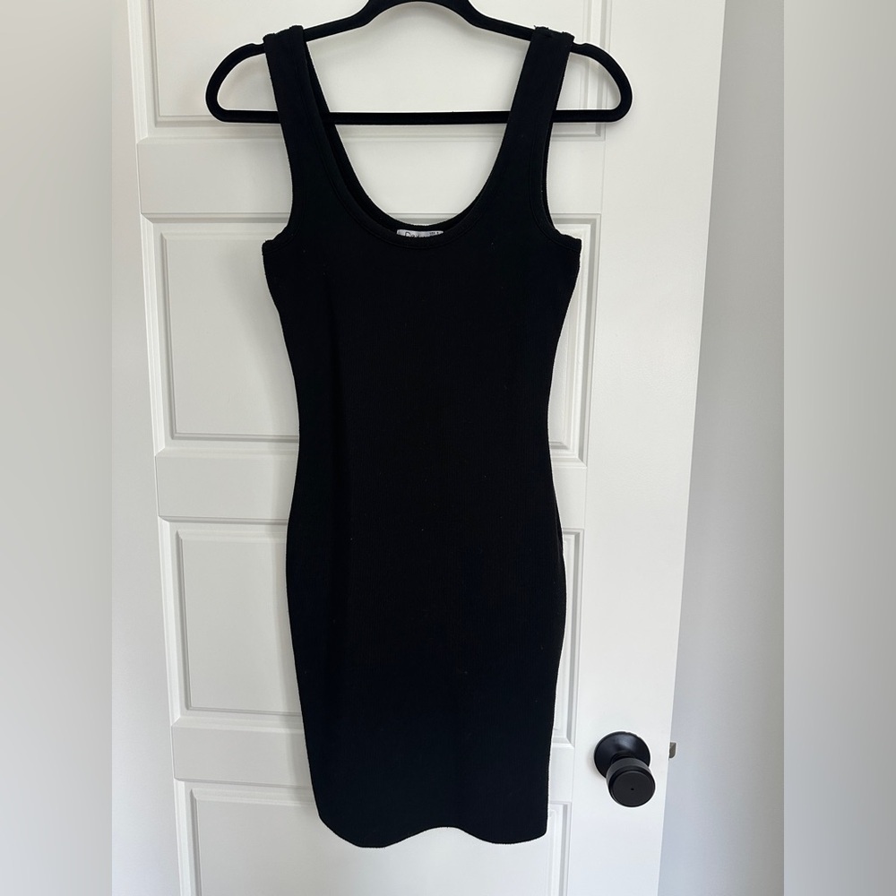 Dex Black Bodycon Mini Dress Scoop Neck Sleeveless